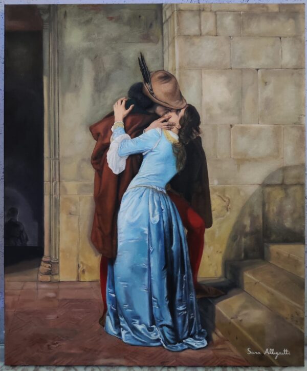 Il bacio di Hayez dipinto da Sara Allegretti