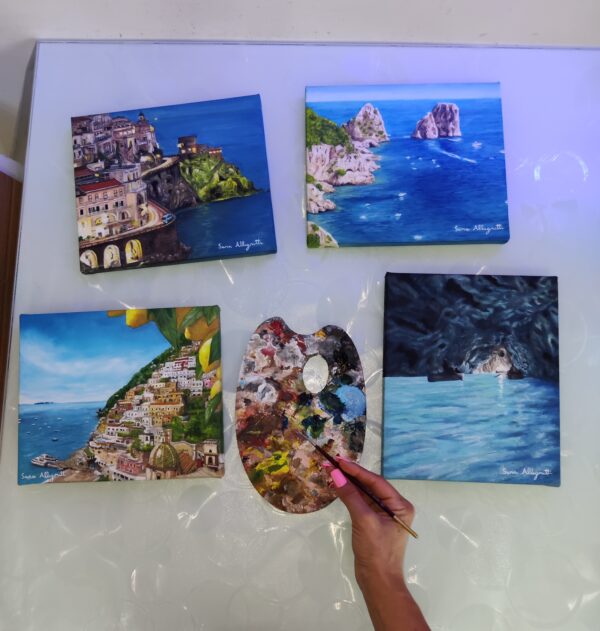 Capri , i Faraglioni- Dipinto a mano - immagine 2