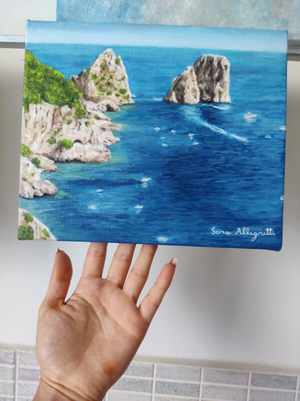Capri , i Faraglioni- Dipinto a mano - immagine 4