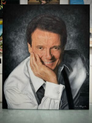 Massimo Ranieri, dipinto a olio su tela 50x50cm