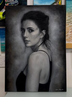 Serena Rossi, dipinto a olio su tela 50x70cm