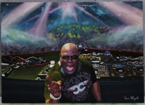 Carl Cox, dipinto a olio su tela 70x50cm