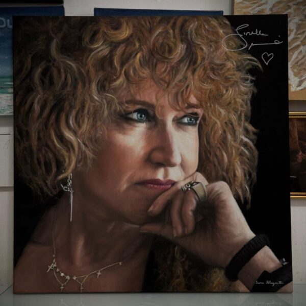 Fiorella Mannoia, dipinto a olio su tela 50x50cm